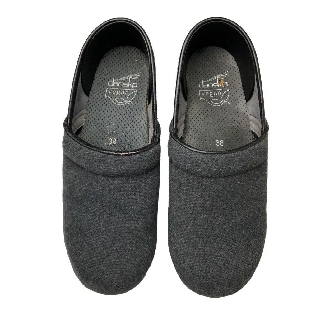 Dansko Clogs Charcoal Grey Fabric Black Sole Size 38 - 7.5 - 8